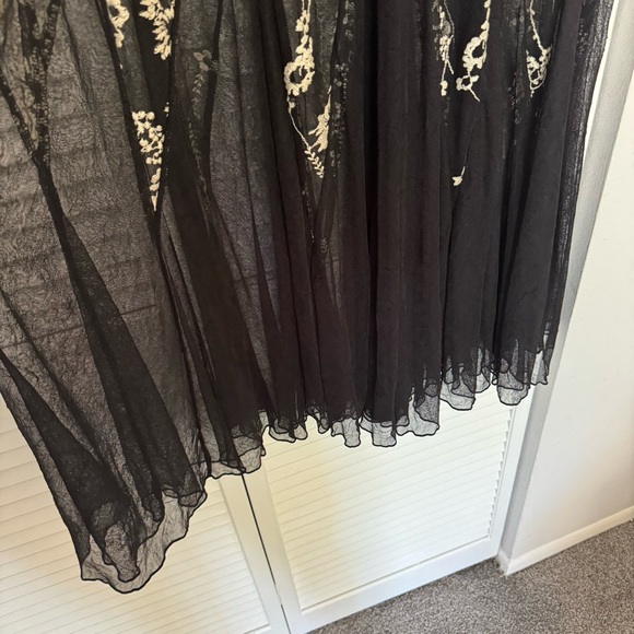 Free People Windswept Black Floral Embroidered Sheer Mesh Maxi - Picture 8 of 9